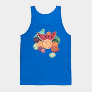 Fruit with Parrot Still Life Tank Top